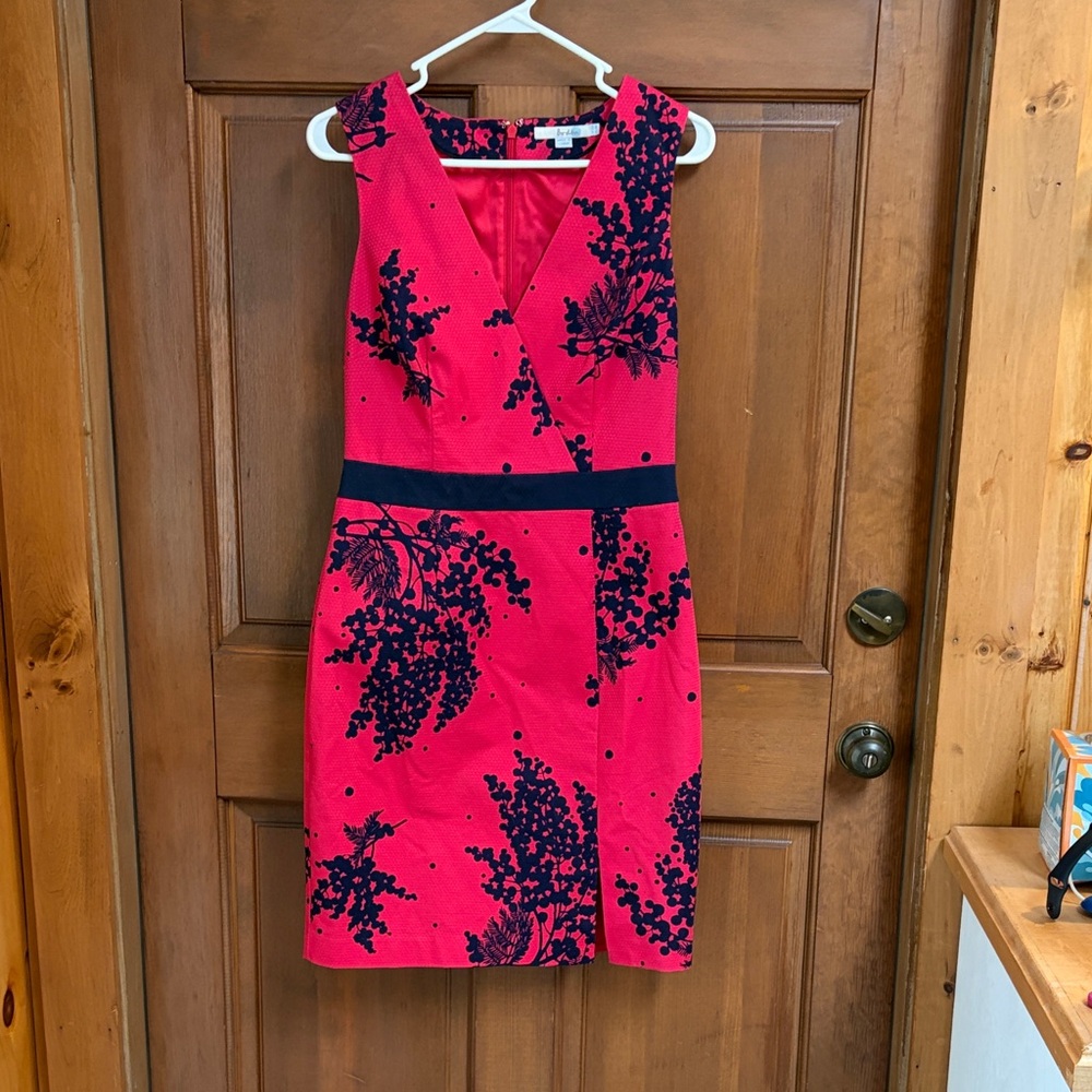 Boden Pink and Black Midi Dress Size 8R